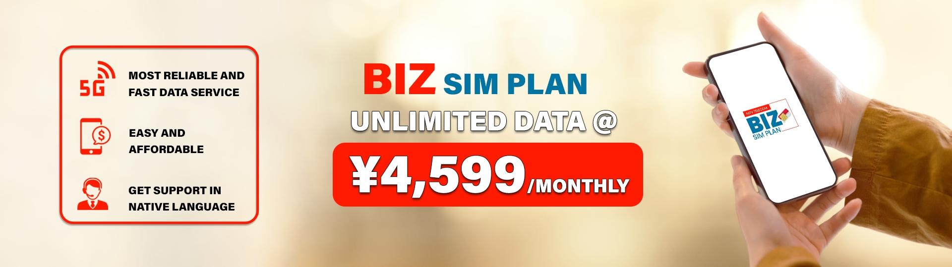 BIZ SIM Plan Unlimited Data and Voice